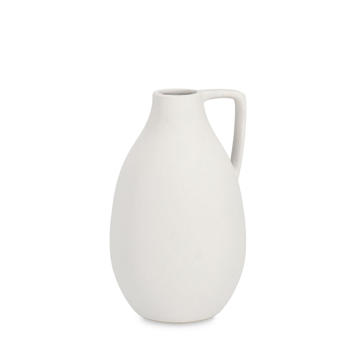 Moderne plantenpot van wit geëmailleerd porselein Ø14x24cm Freyr Aanbieding
