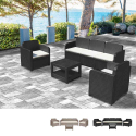 Polyrotan tuin loungeset met bank, salontafel en fauteuils 5 zitplaatsen Grand Soleil Positano Aanbieding