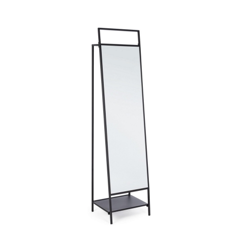 Moderne staande passpiegel met kledingstang Ekbal Aanbieding