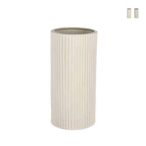 Cilindrische plantenpot voor binnen van porselein Ø12,5x26cm Vivy L Aanbieding