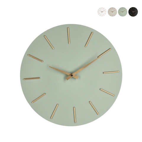 Ronde wandklok met gouden wijzers, minimalistisch design, 40cm Timeline Aanbieding