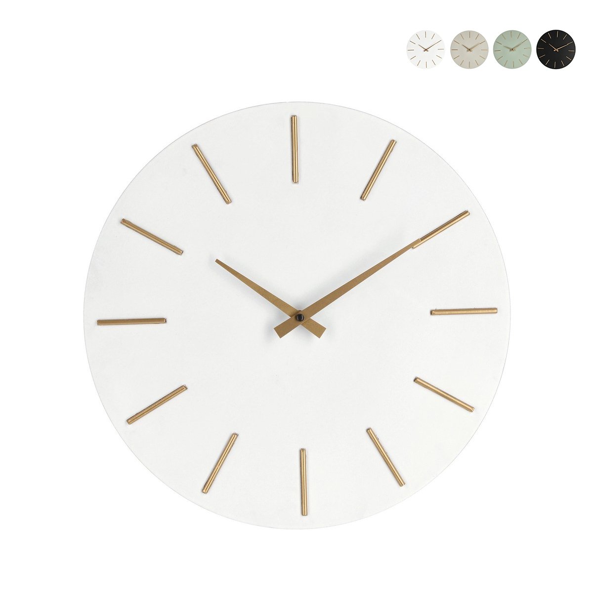 Ronde wandklok met gouden wijzers, minimalistisch design, 40cm Timeline Karakteristieken Ronde wandklok met gouden wijzers, minimalistisch design, 40cm Timeline Karakteristieken