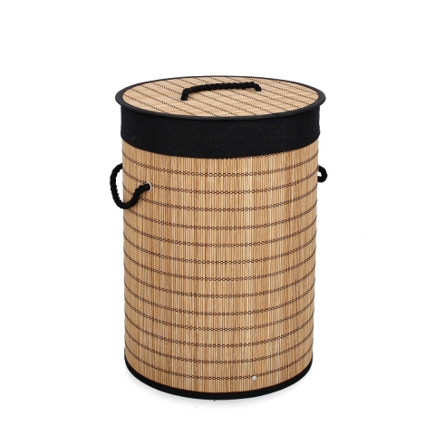 Ronde bamboe wasmand met zwarte voering 35x50 Sintia Aanbieding