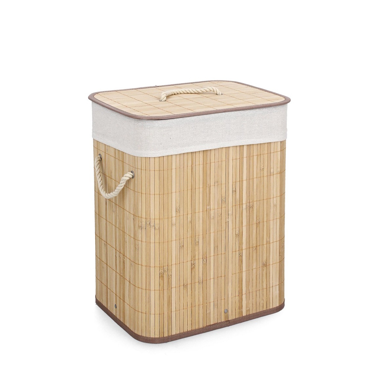Rechthoekige bamboe wasmand met voering 40x30x50 Ananda Aanbieding Rechthoekige bamboe wasmand met voering 40x30x50 Ananda Aanbieding