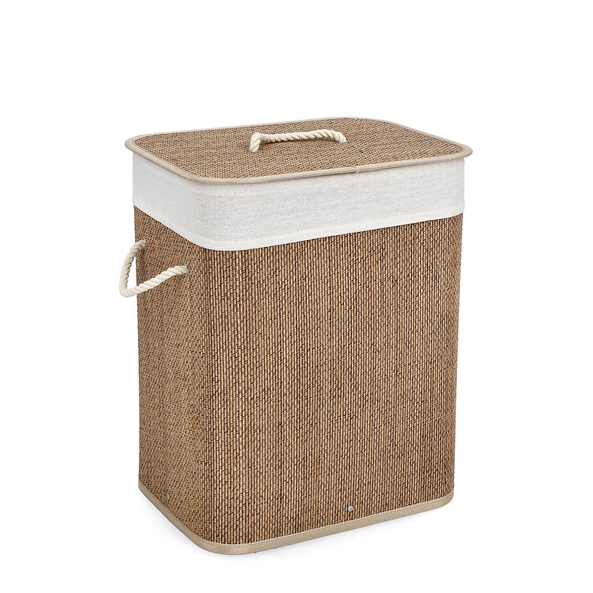 Zahara rechthoekige bamboe wasmand badkamer beige hoes Aanbieding Zahara rechthoekige bamboe wasmand badkamer beige hoes Aanbieding
