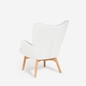 Moderne fauteuil in bergère-stijl in witte boucléstof Wani Aanbod
