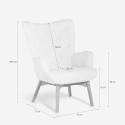 Moderne fauteuil in bergère-stijl in witte boucléstof Wani Kortingen