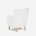 Moderne bergère fauteuil in witte bouclé stof Kamo Aanbod
