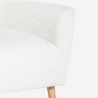 Moderne bergère fauteuil in witte bouclé stof Kamo Korting