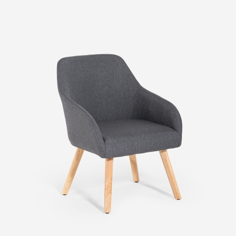 Fauteuil in Scandinavische stijl voor keuken/eetkamer grijs Yamori
 Aanbieding