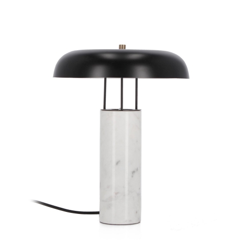 Moderne tafellamp met witte marmeren voet en metalen lampenkap Kaithal Aanbieding