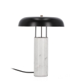 Moderne tafellamp met witte marmeren voet en metalen lampenkap Kaithal Aanbieding
