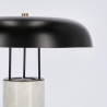 Moderne tafellamp met witte marmeren voet en metalen lampenkap Kaithal Korting
