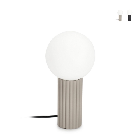 Minimalistische tafellamp Ø15x30cm ronde glazen kap Delphine Aanbieding