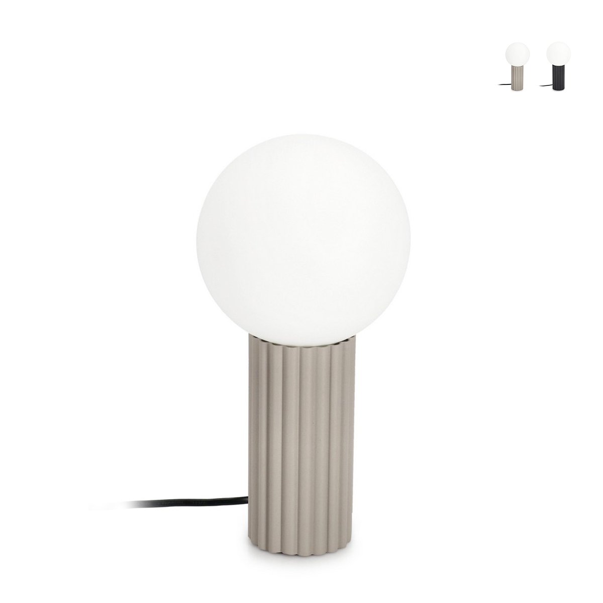 Minimalistische tafellamp Ø15x30cm ronde glazen kap Delphine Aanbieding