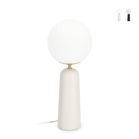 Moderne design tafellamp met ronde matglazen lampenkap Delphine Aanbieding