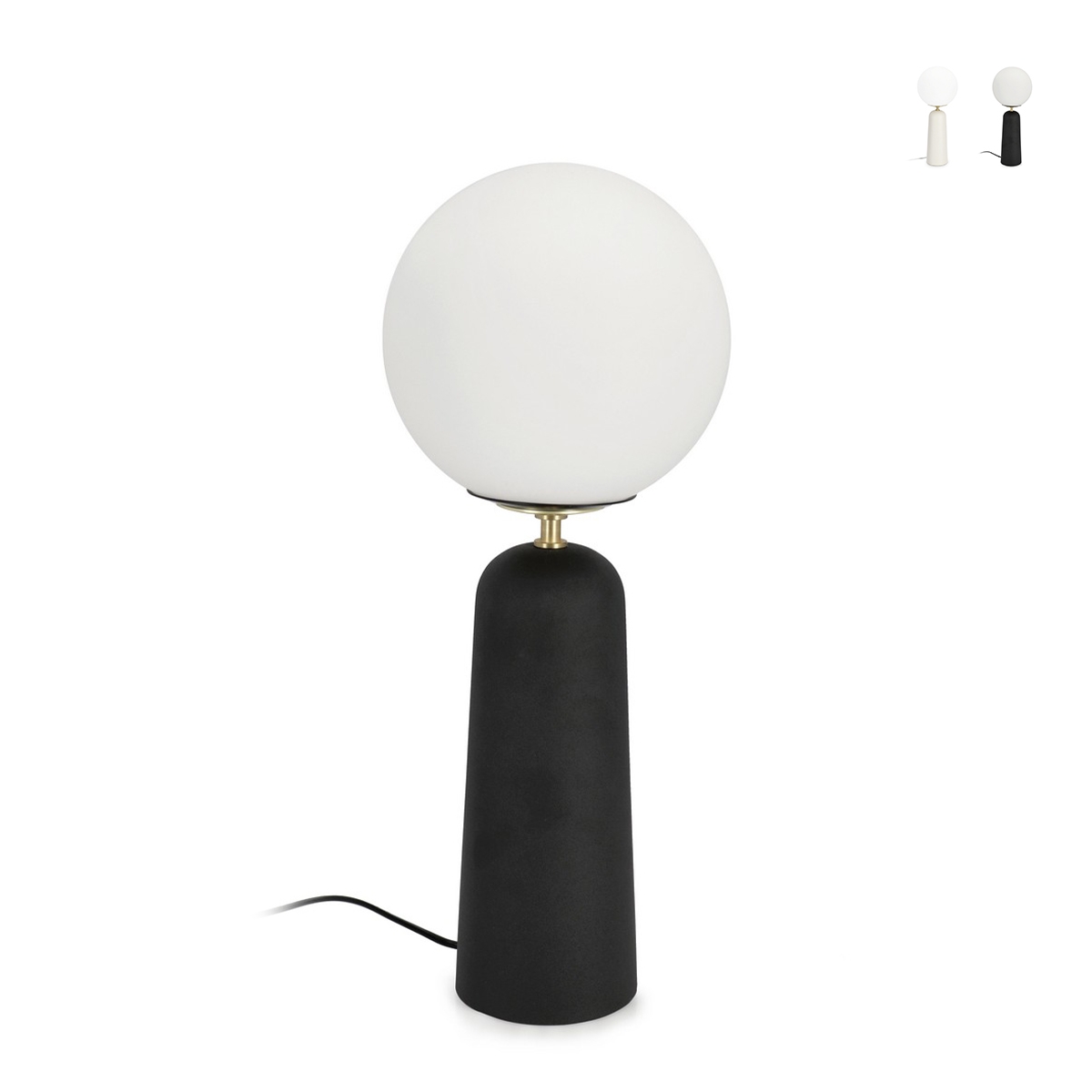 Moderne design tafellamp met ronde matglazen lampenkap Delphine Voorraad