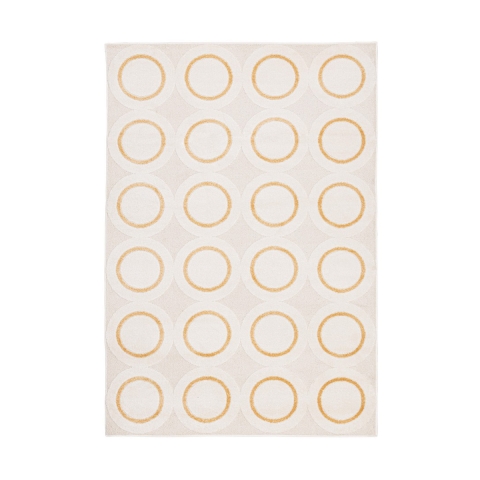 Vloerkleed met cirkelpatroon crème geel 200x290cm Zina Aanbieding