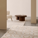 Vloerkleed met cirkelpatroon crème geel 200x290cm Zina Aanbod