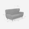 Design 2-zitsbank in velvet stof met capitonné-stijl Vaaru Afmetingen