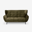 Design 2-zitsbank in velvet stof met capitonné-stijl Vaaru Verkoop