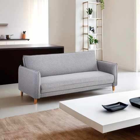 3-zits verstelbare slaapbank in beige stof Gamma Aanbieding