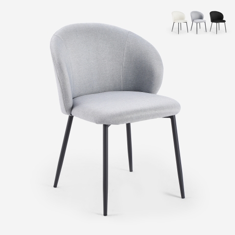 Moderne design stoel in stof met zwarte poten Kadim Aanbieding