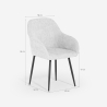 Moderne chenille stoel met armleuningen Daiva Model