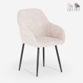 Moderne chenille stoel met armleuningen Daiva Aanbieding