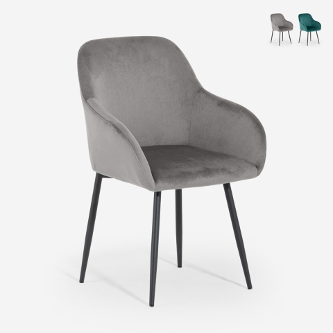 Fluwelen fauteuil met armleuningen Karta Aanbieding