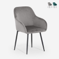 Fluwelen fauteuil met armleuningen Karta Aanbieding