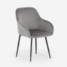 Fluwelen fauteuil met armleuningen Karta Kortingen