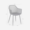 Moderne design stoel in polypropyleen met armleuningen Vetra 