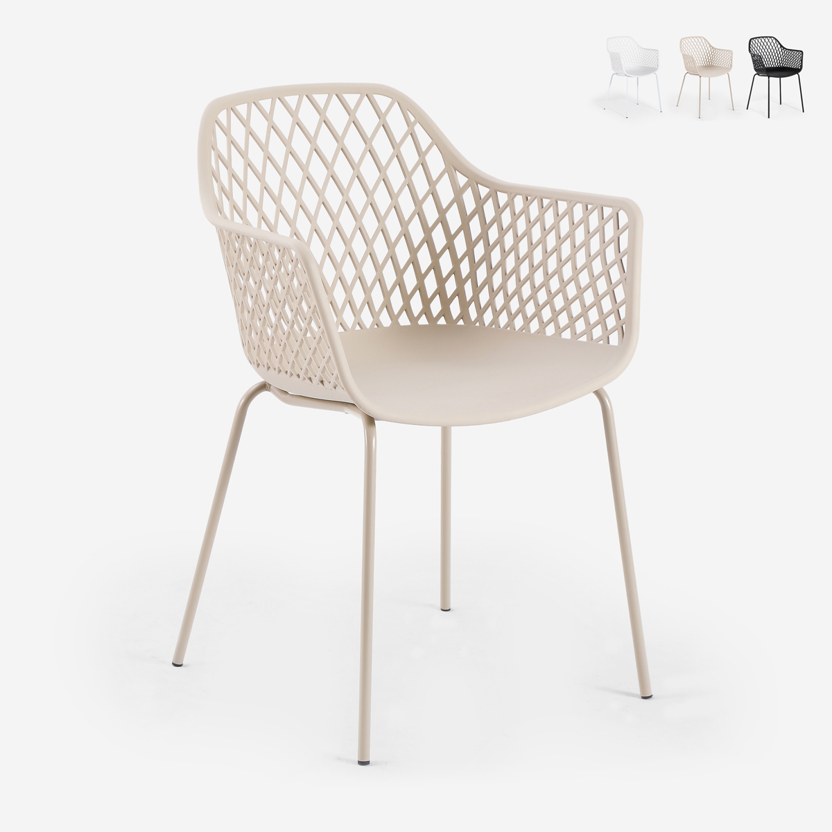 Moderne polypropyleen tuinstoel voor buiten met armleuningen Tzura Aanbieding Moderne polypropyleen tuinstoel voor buiten met armleuningen Tzura Aanbieding