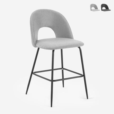 Moderne hoge stoffen barkruk met rugleuning Tiren Aanbieding
