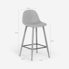 Hoge stoffen barkruk in Scandinavische stijl met rugleuning Shona 