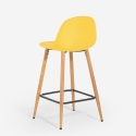 Hoge stoffen barkruk in Scandinavische stijl met rugleuning Shona Aanbod
