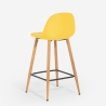 Hoge stoffen barkruk in Scandinavische stijl met rugleuning Shona Aanbod