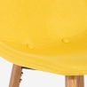 Hoge stoffen barkruk in Scandinavische stijl met rugleuning Shona Kosten