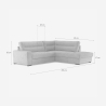 Moderne hoekbank 3-zits in stof met rechtszijdige chaise longue Rocca 