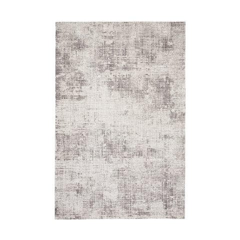 Moderne vloerkleed 155x230cm chenille polyester zilvergrijs Suri Aanbieding