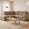 Moderne hoekbank met 3 zitplaatsen in stof, linker chaise longue Mello Aanbieding