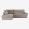Moderne hoekbank met 3 zitplaatsen in stof, linker chaise longue Mello Verkoop
