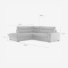 Moderne hoekbank met 3 zitplaatsen in stof, linker chaise longue Mello 