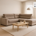 3-zits slaapbank met rechter chaise longue en opbergruimte in stof Kosta Aanbieding