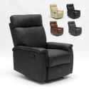 Kunstleren relaxfauteuil Aurora met voetsteun 