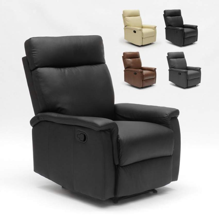 Kunstleren relaxfauteuil Aurora met voetsteun Kunstleren relaxfauteuil Aurora met voetsteun
