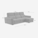 Uitschuifbare driezits slaapbank met opbergruimte en chaise longue rechts Nuro 