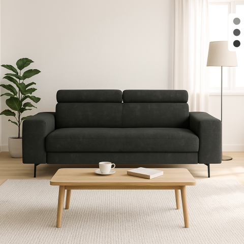Moderne 3-zitsbank met verstelbare hoofdsteun Rouna Aanbieding