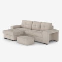 Driezits slaapbank met linker opbergchaise longue en poef Saro Keuze
